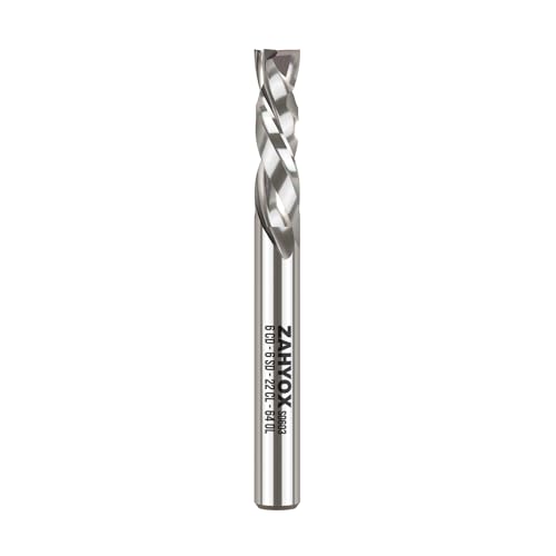 ZahyoX VHM Fräser CNC Spiralfräser Zweischneidige Spirale Oberfräse Fräser Holz nach oben nach unten Kompressionsfräser mit 6 mm Schaft, 6 mm Schnittdurchmesser, 22 mm Schnittlänge, 64 mm Gesamtlänge ZahyoX VHM Fräser CNC Spiralfräser Zweischneidige Spirale Oberfräse Fräser Holz nach oben nach unten Kompressionsfräser mit 6 mm Schaft, 6 mm Schnittdurchmesser, 22 mm Schnittlänge, 64 mm Gesamtlänge von Zahyox