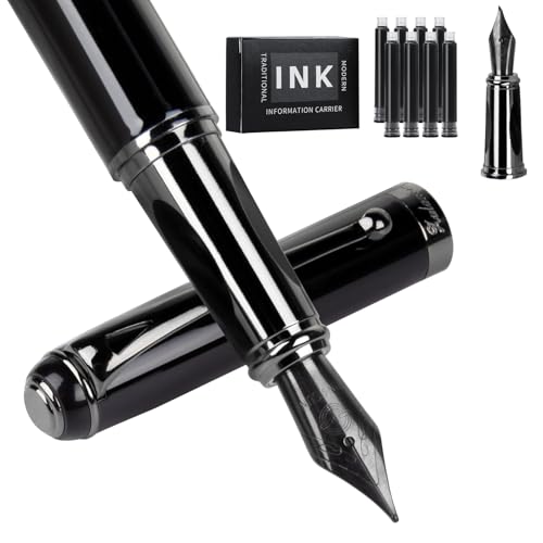 Füllfederhalter Enthält zwei Federn 8 Tintenpatronen schönschreibfüller Kalligraphie füller feine Feder Luxus Füllfederhalter Set ideal für Damen und Herren professionell Büro Journaling (Grau) Füllfederhalter Enthält zwei Federn 8 Tintenpatronen schönschreibfüller Kalligraphie füller feine Feder Luxus Füllfederhalter Set ideal für Damen und Herren professionell Büro Journaling (Grau) von Zalantan