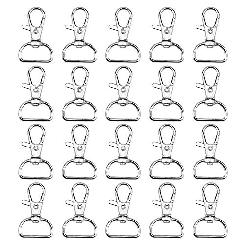 20 Stück drehbare Schlüsselringe, Karabinerverschlüsse, Karabinerhaken mit D-Ring für Bastelarbeiten, Taschenherstellung, Schmuckherstellung, Schlüsselband, Haustierleinen 20 Stück drehbare Schlüsselringe, Karabinerverschlüsse, Karabinerhaken mit D-Ring für Bastelarbeiten, Taschenherstellung, Schmuckherstellung, Schlüsselband, Haustierleinen von Zaleonline
