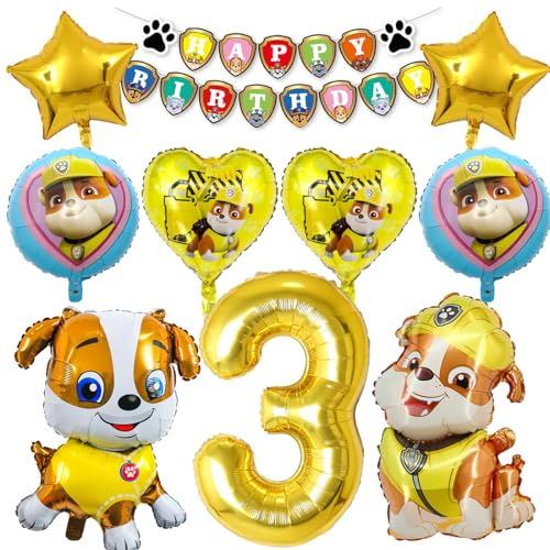Geburtstag Deko 3 Jahre, 15 Pcs Geburtstagsdeko 3 Jahre Kinder, Luftballon 3 Geburtstag Gold, Geburtstagsdeko 3 Jahre Junge, Geburtstagsbanner, Für Kindergeburtstage von Zaloife