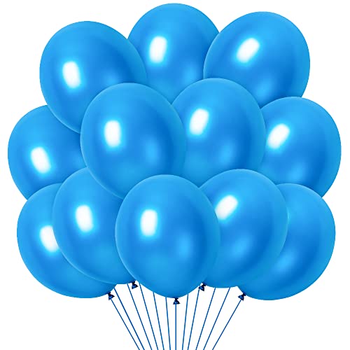 Luftballons Blau, 100 Stück 12 Zoll Blau Latex Ballons, Helium Luftballons für Hochzeit Geburtstag Valentinstag Babyparty Taufe Party Deko von Zaloife