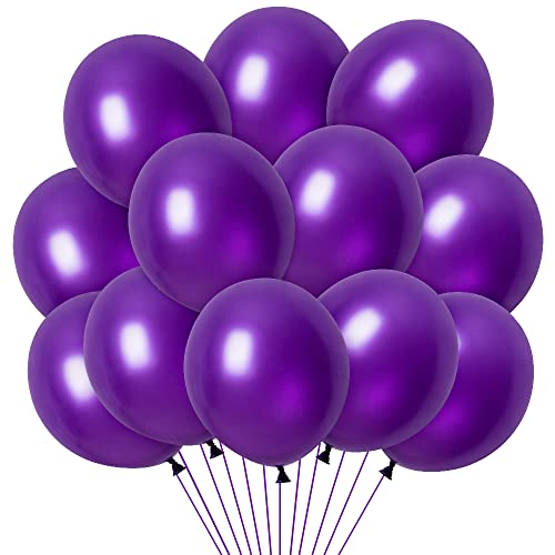 Luftballons Lila, 100 Stück 12 Zoll Lila Latex Ballons, Helium Luftballons für Hochzeit Geburtstag Valentinstag Babyparty Taufe Party Deko von Zaloife