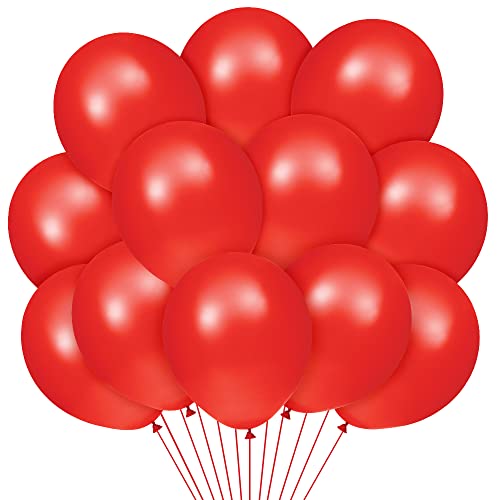 Luftballons Rot, 100 Stück 12 Zoll Rot Latex Ballons, Helium Luftballons für Hochzeit Geburtstag Valentinstag Babyparty Taufe Party Deko von Zaloife