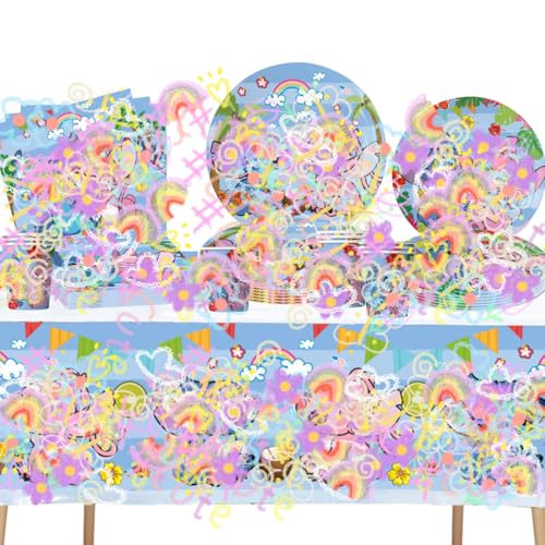 Partygeschirr Geburtstag Deko, 51Pcs Geburtstag Party Geschirr Set, Pappteller Kindergeburtstag, Beinhaltet: Tischtuch, Teller, Pappbecher Für 10 Dekorateure Partygeschirr Geburtstag Deko, 51Pcs Geburtstag Party Geschirr Set, Pappteller Kindergeburtstag, Beinhaltet: Tischtuch, Teller, Pappbecher Für 10 Dekorateure von Zaloife