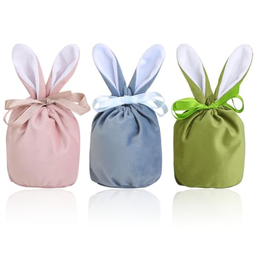 Zaloife Ostertasche, 3 Pack Samt Säckchen mit Ohren, Osternester zum Befüllen, Osterbeutel Stoff, Osterkörbchen zum Befüllen, Ostern Taschen für Kinder Süßigkeiten Geschenken Partyzubehör Zaloife Ostertasche, 3 Pack Samt Säckchen mit Ohren, Osternester zum Befüllen, Osterbeutel Stoff, Osterkörbchen zum Befüllen, Ostern Taschen für Kinder Süßigkeiten Geschenken Partyzubehör von Zaloife