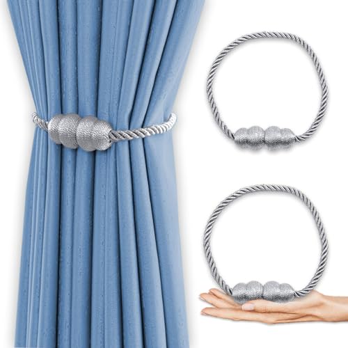 Zamety Magnetische Vorhang Raffhalter, 2 Stück Raffhalter für Vorhänge, Gardinen Raffhalter, Silber Grau Gardinenraffer, Raffhalter für Gardinen, Raffhalter Magnetisch für Haus Büro Dekoration Zamety Magnetische Vorhang Raffhalter, 2 Stück Raffhalter für Vorhänge, Gardinen Raffhalter, Silber Grau Gardinenraffer, Raffhalter für Gardinen, Raffhalter Magnetisch für Haus Büro Dekoration von Zamety