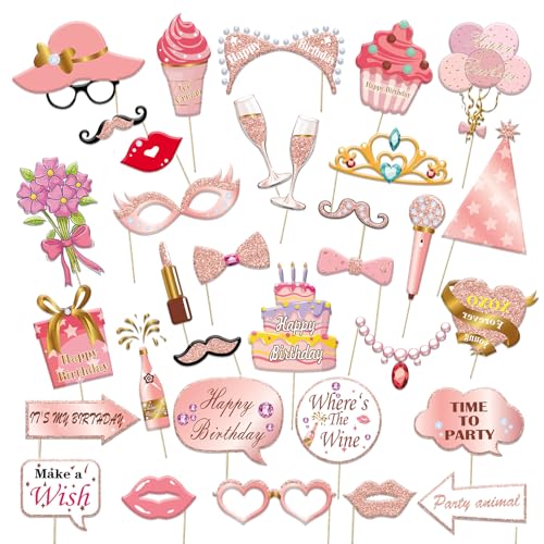 Zamety 33 Stück Fotobox Accessoires Hochzeit, Fotorequisiten, Roségold, Karton, Party Deko Zamety 33 Stück Fotobox Accessoires Hochzeit, Fotorequisiten, Roségold, Karton, Party Deko von Zamety