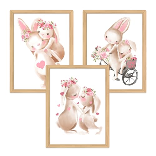 Zamety 3er Set Bilder Kinderzimmer, A4 Poster Kinderzimmer, Bilder Kinderzimmer Mädchen und Jungen, Babyzimmer Deko Wandposter, Hasen Bilder Babyzimmer, Ohne Bilderrahmen Zamety 3er Set Bilder Kinderzimmer, A4 Poster Kinderzimmer, Bilder Kinderzimmer Mädchen und Jungen, Babyzimmer Deko Wandposter, Hasen Bilder Babyzimmer, Ohne Bilderrahmen von Zamety
