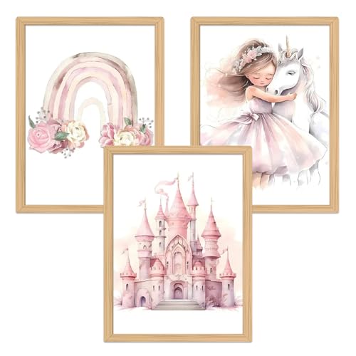 Zamety Bilder Kinderzimmer Deko, Kinderzimmer Deko Mädchen Prinzessin Einhorn Schloss und Regenbogen, Rosa 3-teiliges Set Poster 30x40, Bilder Rosa Für Kleine Mädchen, Ohne Rahmen Zamety Bilder Kinderzimmer Deko, Kinderzimmer Deko Mädchen Prinzessin Einhorn Schloss und Regenbogen, Rosa 3-teiliges Set Poster 30x40, Bilder Rosa Für Kleine Mädchen, Ohne Rahmen von Zamety