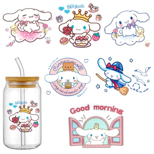 Cartoon-Baseball-Sportball, UV-DTF-Cup-Wickel-Aufkleber für 473 ml Glasbecher, zum Aufreiben von Transfers für Bastelarbeiten, Tassen-Aufkleber, 6 Blatt (B) von Zanerolan