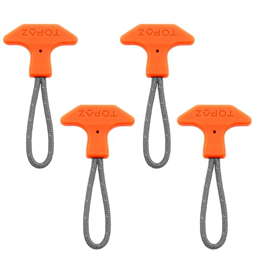 Zangc T Reißverschluss-Kordelzug, strapazierfähig, TPU, geeignet für Rucksäcke, Hüllen, Geldbörsen, Handtaschen und andere Sportgeräte, Orange, 4 Stück von Zangc
