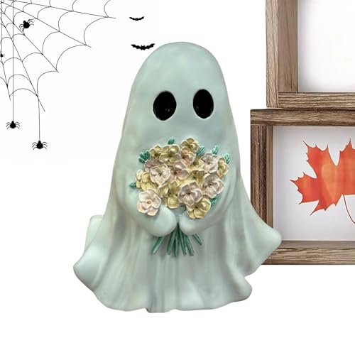 Geisterfigur | 20 cm Resin Geisterfigur Mit Blumen,Halloween Deko Schreibtisch Gemütliche Zimmerdekoration Für Feiertag Zuhause Tisch Fenster Eingangsbereich Schlafzimmer Wohnzimmer Geisterfigur | 20 cm Resin Geisterfigur Mit Blumen,Halloween Deko Schreibtisch Gemütliche Zimmerdekoration Für Feiertag Zuhause Tisch Fenster Eingangsbereich Schlafzimmer Wohnzimmer von Zankie