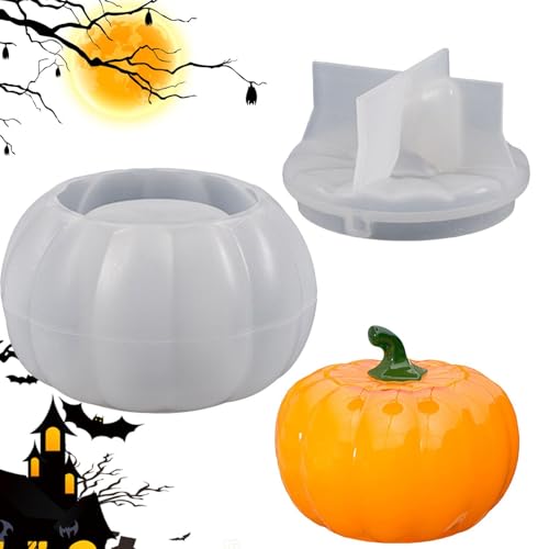 Kürbisglas Silikonharzform - Harz-Halloween-Form mit Deckel,Halloween-Kürbis-Epoxidharz-Gießformen, Kürbis-DIY-Gießform für Schmuck, Snack, Schokolade Kürbisglas Silikonharzform - Harz-Halloween-Form mit Deckel,Halloween-Kürbis-Epoxidharz-Gießformen, Kürbis-DIY-Gießform für Schmuck, Snack, Schokolade von Zankie