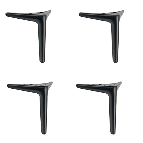 Zanotva 4 Stück Metall Dreieck Möbelbeine, für Sofas, Sessel und Schränke, Indoor-Gebrauch, Schwarz, 25cm/9.84in, 4x Möbelfüße + Schrauben von Zanotva