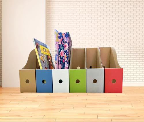 6 Stück Stehsammler Karton Stabil,Stehordner Pappe ZaoFem Zeitschriftenhalter, (26x26 cm, 8 cm Fächer) Farbige stehsammler aus Pappe für Magazine&Datei Ordner Schreibwaren. von ZaoFem