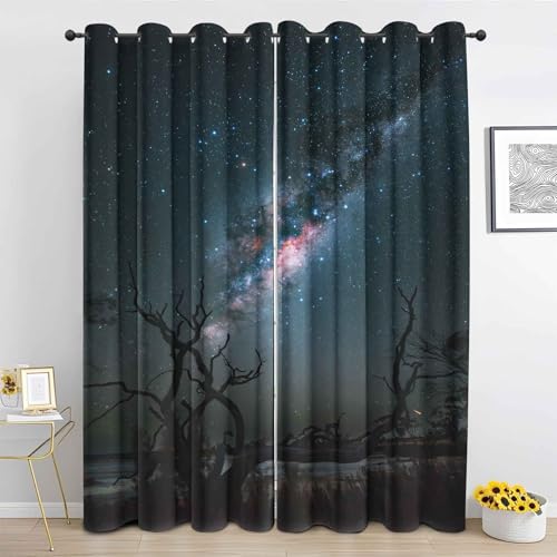 ZaopVrynx Galaxie Gardinen Verdunklungsvorhänge Kinderzimmer Nachtstern Vorhang Blickdicht Vorhänge mit Ösen Schlafzimmer Thermovorhang Gardinen 2 Stücke H 137 x B 117 cm ZaopVrynx Galaxie Gardinen Verdunklungsvorhänge Kinderzimmer Nachtstern Vorhang Blickdicht Vorhänge mit Ösen Schlafzimmer Thermovorhang Gardinen 2 Stücke H 137 x B 117 cm von ZaopVrynx
