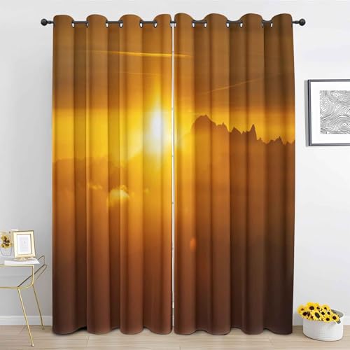 ZaopVrynx Sonnenuntergang Vorhang Kinderzimmer Naturkulisse Gardinen mit Ösen Thermovorhang Jungen Mädchen Wohnzimmer Schlafzimmer Blickdichte Vorhänge 2er Set H 166 x B 75 cm ZaopVrynx Sonnenuntergang Vorhang Kinderzimmer Naturkulisse Gardinen mit Ösen Thermovorhang Jungen Mädchen Wohnzimmer Schlafzimmer Blickdichte Vorhänge 2er Set H 166 x B 75 cm von ZaopVrynx
