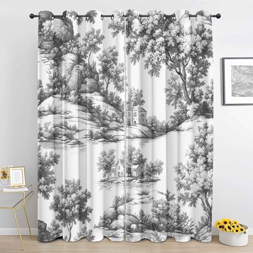 ZaopVrynx Toile de Jouy Gardinen Verdunklungsvorhänge Kinderzimmer Französisches Land Vorhang Blickdicht Vorhänge mit Ösen Schlafzimmer Thermovorhang Gardinen 2 Stücke H 137 x B 117 cm ZaopVrynx Toile de Jouy Gardinen Verdunklungsvorhänge Kinderzimmer Französisches Land Vorhang Blickdicht Vorhänge mit Ösen Schlafzimmer Thermovorhang Gardinen 2 Stücke H 137 x B 117 cm von ZaopVrynx