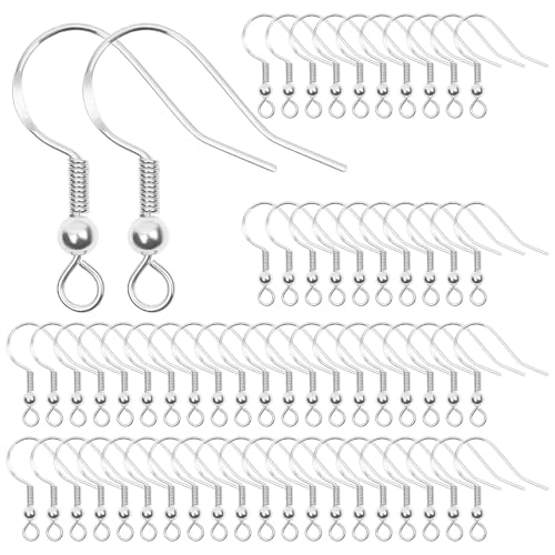 80 Stück Ohrring Haken,Ohrhänger Ohrhaken,Edelstahl Ohrringhaken,Hobby Ohrringe,925 Ohrringe Selber Machen Set Hypoallergene für DIY Ohrhänger Schmuckherstellun von Zaphara