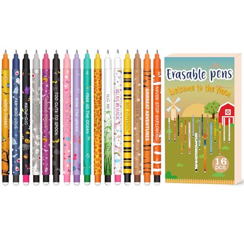Radierbaren Gelstiften mit Thermoempfindlicher Radiertinte - Gel Radiergummi Halloween Stifte, Löschbarer Stift Verschiedene Tintenfarben und Schaftdesigns, 0,7 mm Spitze, Tiermotive von ZappelStift
