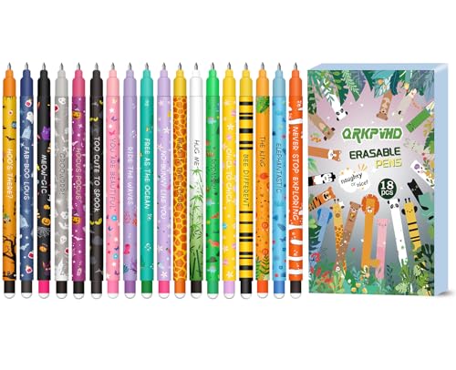 Radierbaren Gelstiften mit Thermoempfindlicher Radiertinte - Gel Radiergummi Halloween Stifte, Löschbarer Stift Verschiedene Tintenfarben und Schaftdesigns, 0,7 mm Spitze, Tiermotive von ZappelStift
