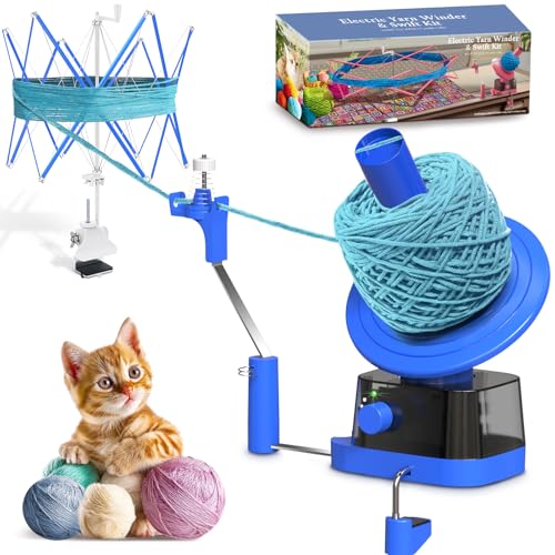 Garnwickler und Swift, elektrischer Garnknäuelwickler & Swift Combo zum Häkeln, effizient Kuchen mit starker Spannung, einstellbare Geschwindigkeit bis zu 368 g, Garnspinnerwolle für Strickbegeisterte Garnwickler und Swift, elektrischer Garnknäuelwickler & Swift Combo zum Häkeln, effizient Kuchen mit starker Spannung, einstellbare Geschwindigkeit bis zu 368 g, Garnspinnerwolle für Strickbegeisterte von Zappyway