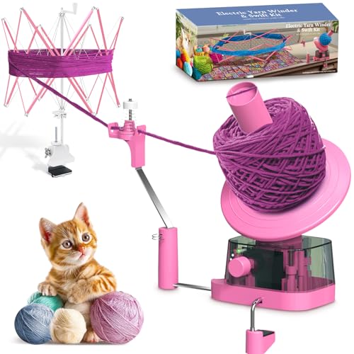 Garnwickler und Swift, elektrischer Garnknäuelwickler & Swift Combo zum Häkeln, effizienter Kuchen mit starker Spannung, einstellbare Geschwindigkeit bis zu 368 g, Garnspinnerwolle für Garnwickler und Swift, elektrischer Garnknäuelwickler & Swift Combo zum Häkeln, effizienter Kuchen mit starker Spannung, einstellbare Geschwindigkeit bis zu 368 g, Garnspinnerwolle für von Zappyway