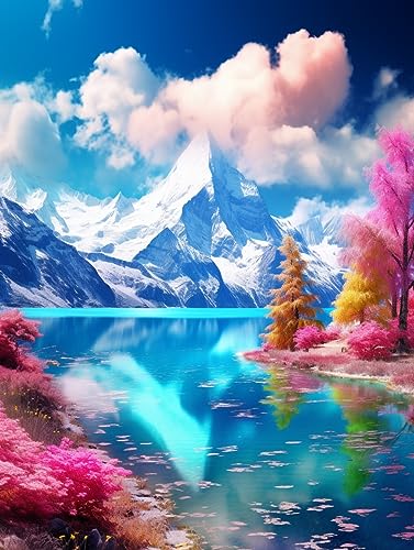 Zariocy 5D Diamond Painting Kits Bergsee, DIY Malen mit Diamantkunst Bunte Landschaft Round Full Drill Crystal Diamond Stickerei Gemälde Kunsthandwerk für Home Office Wall Decor 30x40 cm Zariocy 5D Diamond Painting Kits Bergsee, DIY Malen mit Diamantkunst Bunte Landschaft Round Full Drill Crystal Diamond Stickerei Gemälde Kunsthandwerk für Home Office Wall Decor 30x40 cm von Zariocy
