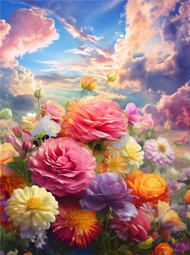 Zariocy 5D Diamond Painting Kits Bunte Blumen, DIY Malen mit Diamantkunst Bunte Wolken Round Full Drill Crystal Diamond Stickerei Gemälde Kunsthandwerk für Home Office Wall Decor 30x40 cm Zariocy 5D Diamond Painting Kits Bunte Blumen, DIY Malen mit Diamantkunst Bunte Wolken Round Full Drill Crystal Diamond Stickerei Gemälde Kunsthandwerk für Home Office Wall Decor 30x40 cm von Zariocy