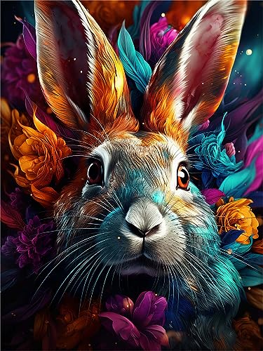 Zariocy 5D Diamond Painting Kits Bunter Hase, DIY Malen mit Diamantkunst Tier Round Full Drill Crystal Diamond Stickerei Gemälde Kunsthandwerk für Home Office Wall Decor 30x40 cm Zariocy 5D Diamond Painting Kits Bunter Hase, DIY Malen mit Diamantkunst Tier Round Full Drill Crystal Diamond Stickerei Gemälde Kunsthandwerk für Home Office Wall Decor 30x40 cm von Zariocy