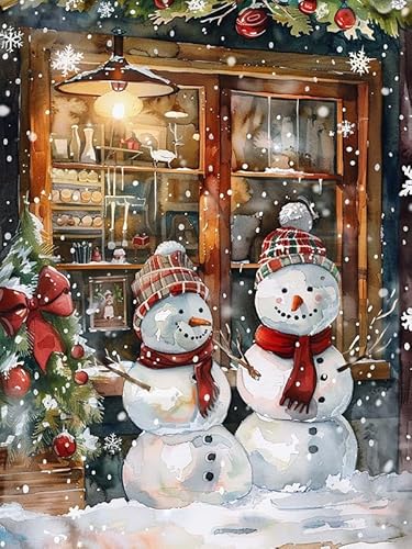 Zariocy 5D Diamond Painting Kits Weihnachten, DIY Malerei mit Diamant Kunst Zwei Schneemänner Rund Voll Drill Crystal Diamond Stickerei Gemälde Kunsthandwerk für Home Office Wall Decor 30x40cm Zariocy 5D Diamond Painting Kits Weihnachten, DIY Malerei mit Diamant Kunst Zwei Schneemänner Rund Voll Drill Crystal Diamond Stickerei Gemälde Kunsthandwerk für Home Office Wall Decor 30x40cm von Zariocy