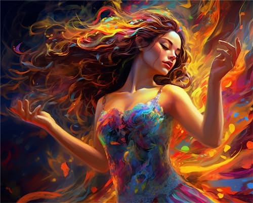 Zariocy 5D Diamond Painting Kits Woman, DIY Paint with Diamond Art Oil Painting Round Full Drill Crystal Diamond Embroidery Paintings Arts Craft for Home Office Wall Decor 30x40CM von Zariocy