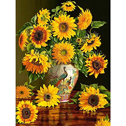 Zariocy 5D Diamond Painting Set Blume, Diamant Painting Bilder Vase Adult Runder Vollbohrer Diamant Stickerei Gemälde Kunsthandwerk Für Zuhause Wanddekoration 30x40 Cm von Zariocy