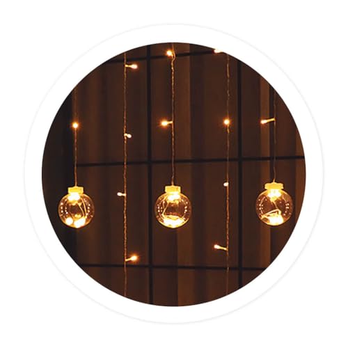 Zarivy LED-Vorhang, 1,4 m, mit Kugeln, USB-Stromversorgung, 8 Funktionen, ideal für Innendekoration und Veranstaltungen. von Zarivy