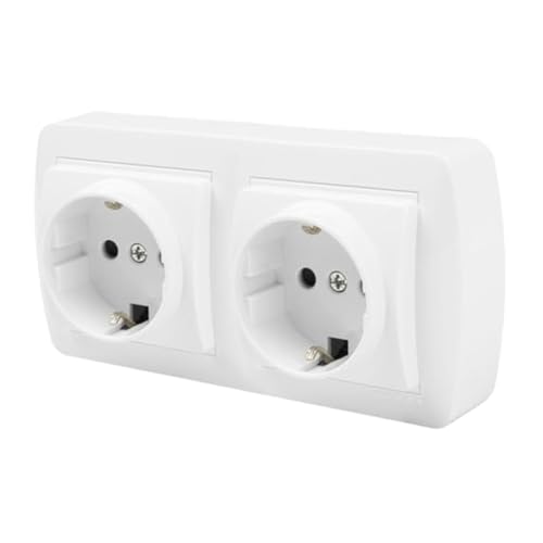 Elektrische Mechanismen Serie Wandoberfläche MUR66U Doppelbasis Schuko 2P + T Weiß Serie Wand von Zarivy