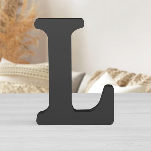 Zaruatu 20,3 cm große schwarze Holzbuchstaben für die Wand, dekorative schwarze Retro-Buchstaben, Schild, Dekoration für Bastelarbeiten, Heim-Party-Projekte (L) von Zaruatu