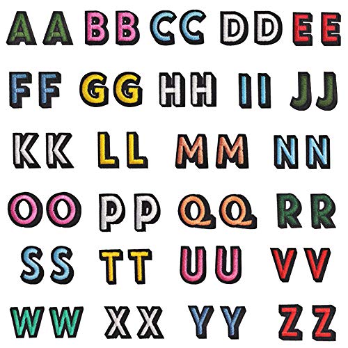 Zasiene Buchstaben zum Aufbügeln 52 Stücke Buchstaben Aufnäher ABC Schwarzer Randbuchstaben Annähen Buchstaben Aufbügeln A-Z für DIY Dekoration Reparatur Nähen Zubehör von Zasiene