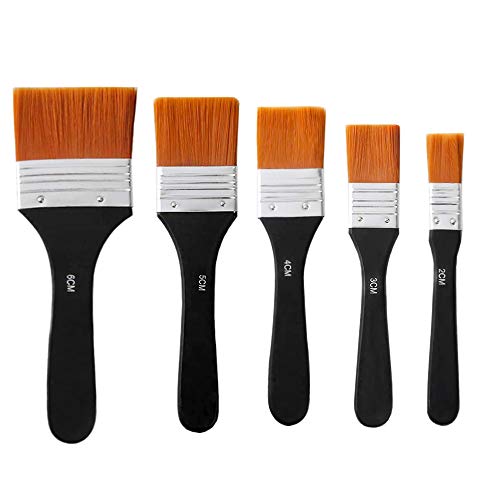 Zasiene Flachpinsel Aquarell 5 Stück Ölfarben Bürste Farbpinsel Pinselset Acrylfarben Werkzeugpinsel für Malerei Malen Pinsel Set von Zasiene