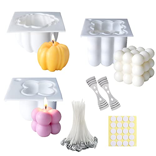 Zasiene candle making kit 3 Stück Silikonform Kerzen Gießen kerzengießformen set Kerze Silikonform Hausgemachte Seife Machen Form Kerzenform zum gießen DIY Silikon Kerzenwachs Formen von Zasiene