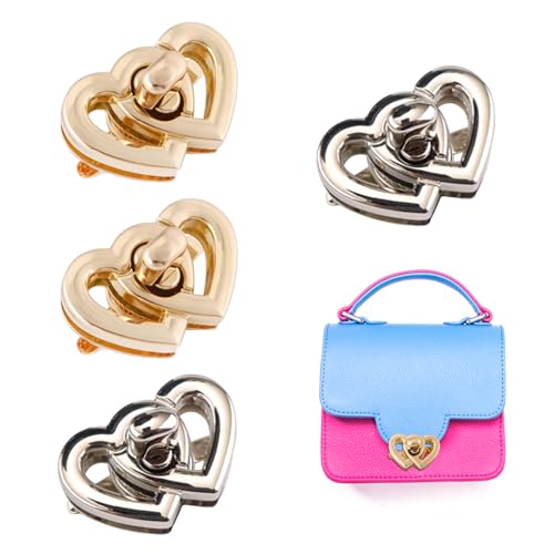 Zajon Taschenverschluss Metall 4 Stück Drehverschluss für Taschen, Verschluesse Steckschloss Taschenverschluss Steckschloss für Taschen für DIY Handtaschen,Geldbeutel,Damen Taschen, Ledertasche von Zasjon