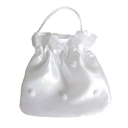 Zasvec Brautbeutel 1 Stück Brauttasche Weiße aus Satine Blume Brautjungfer Handtasche Brauthandtasche Drawschnellzug Clutch Bag Satin Tasche Handtasche Geldbeutel für Hochzeit Braut Zasvec Brautbeutel 1 Stück Brauttasche Weiße aus Satine Blume Brautjungfer Handtasche Brauthandtasche Drawschnellzug Clutch Bag Satin Tasche Handtasche Geldbeutel für Hochzeit Braut von Zasvec