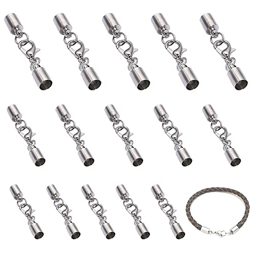 Zasvec Kettenverschluss 15 Stück Karabinerverschluss aus Edelstahl Karabiner-Verschluss Kettenverschluss Silber Karabiner Verschlüsse Karabiner Klein für DIY accessories Loch: 2/3/6mm von Zasvec