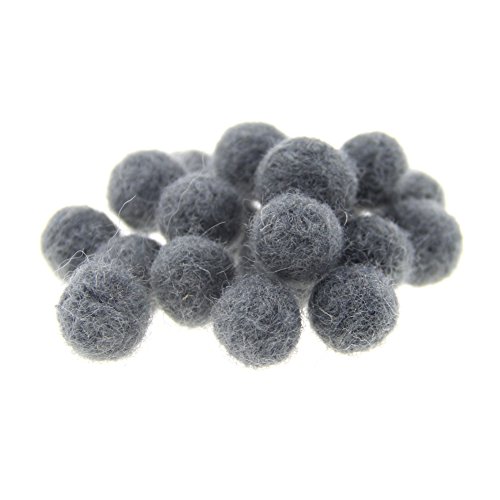 Zasy 15mm Wollfilzkugeln DIY Garland Beads Handmade Modeschmuck Zubehör 20St (Dunkelgrau) von Zasy