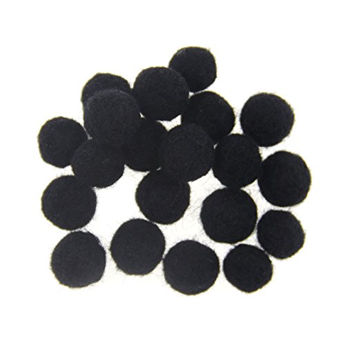 Zasy 15mm Wollfilzkugeln DIY Garland Beads Handmade Modeschmuck Zubehör 20St (Schwarz) von Zasy