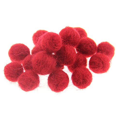 Zasy 15mm Wollfilzkugeln DIY Garland Beads Handmade Modeschmuck Zubehör 20St (rot) von Zasy