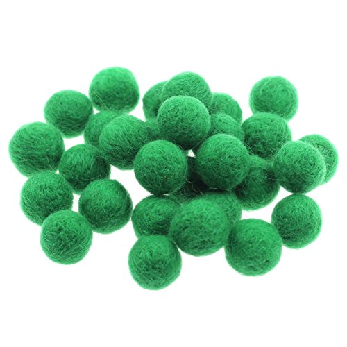 Zasy 20 mm wolle Fühlte Bälle Party Zuhause Dekoration Perlen Handgefertigt 30 Stück (Green) von Zasy