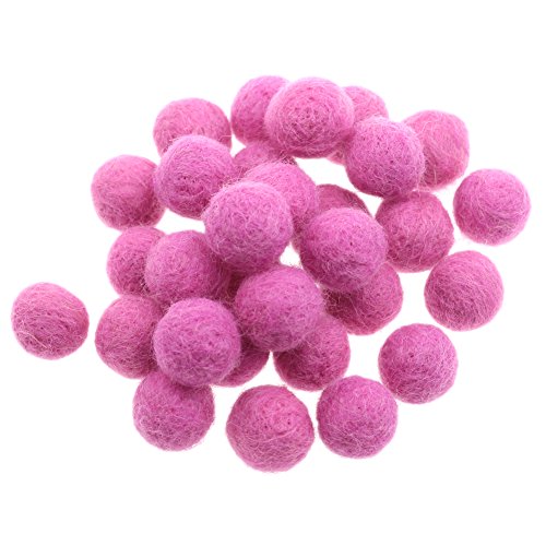 Zasy 20 mm wolle Fühlte Bälle Party Zuhause Dekoration Perlen Handgefertigt 30 Stück (Hot pink) von Zasy