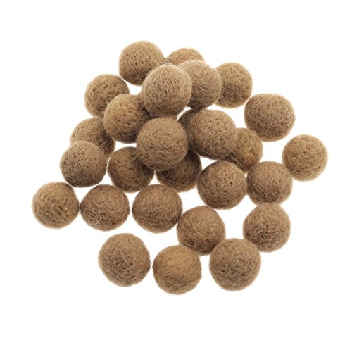 Zasy 20 mm wolle Fühlte Bälle Party Zuhause Dekoration Perlen Handgefertigt 30 Stück (Khaki) von Zasy