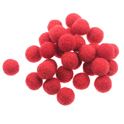 Zasy 20 mm wolle Fühlte Bälle Party Zuhause Dekoration Perlen Handgefertigt 30 Stück (Red) von Zasy