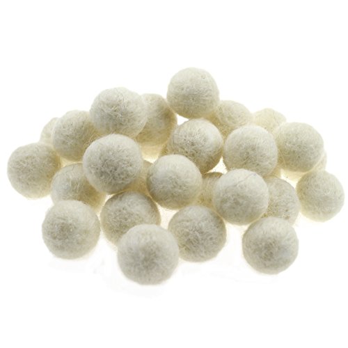 Zasy 20 mm wolle Fühlte Bälle Party Zuhause Dekoration Perlen Handgefertigt 30 Stück (White) von Zasy